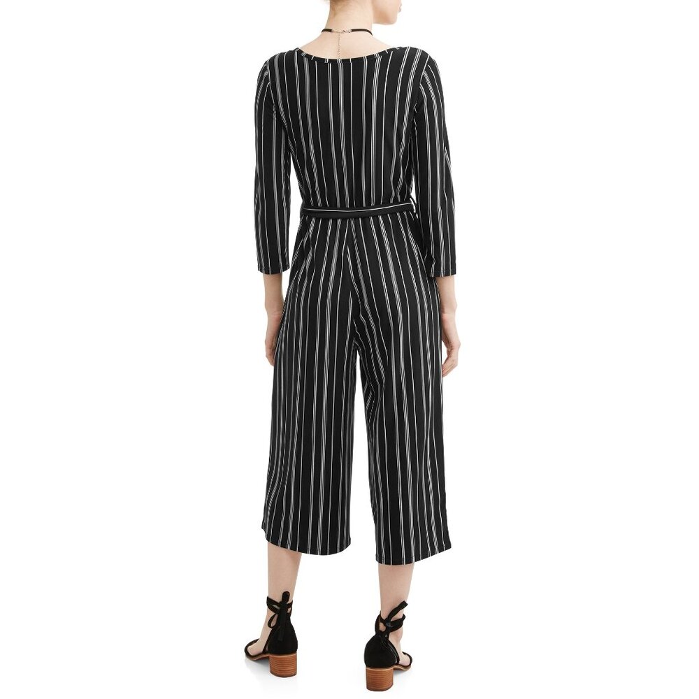 Black and White Pinstripe Jumpsuit, Women Juniors L (11-13) - Picture 16 of 16